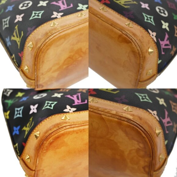 LOUIS VUITTON LV Logo Alma Hand Bag Monogram Multi Color Black M92646 50EE642 - Picture 7 of 12